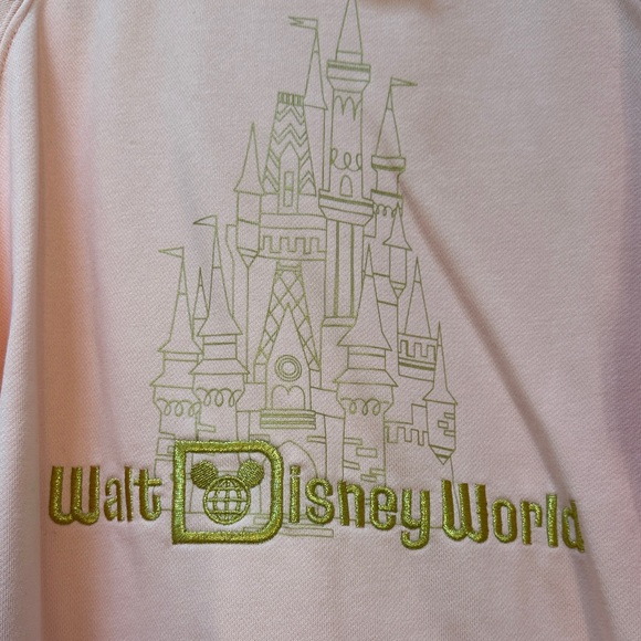 Disney Peach Sweatshirt with Castle Design stain on sleeve - Picture 6 of 10
